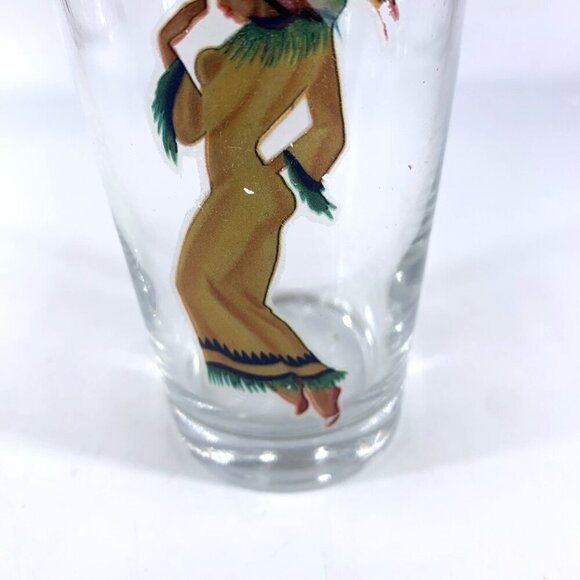 Nude Bar Glass MCM 1950’s Peek A Boo Woman Glass Risque 5" FLAW - Picture 3 of 8